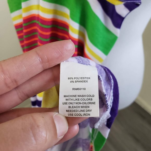 Feathers Colorful Racer Back Long Slug Dress Size Large - Picture 11 of 12